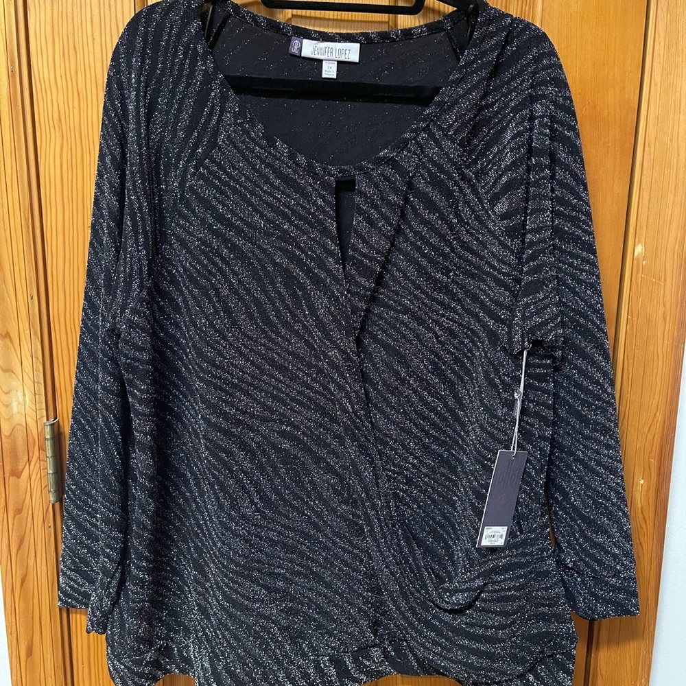 Jennifer Lopez Zebra Shimmer Top
